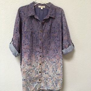 LOVE FIRE- Ombre Floral Shirt